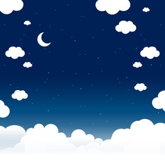 blue sky clouds night landscape background