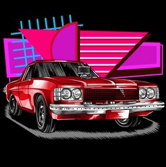 drag race illustration isolated in black background for poster, t-shirt, graphic design, business element, and card