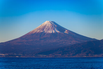 A sunset of Mt.Fuji near Suruga coast in Shizuoka
