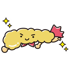 健康な膵臓のイラスト（ヒーローキャラクター）