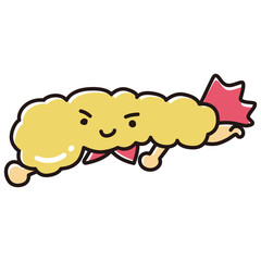 健康な膵臓のイラスト（ヒーローキャラクター）