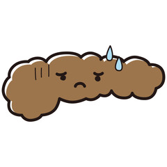 調子の悪い膵臓のイラスト（キャラクター）
