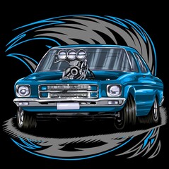 drag race illustration isolated in black background for poster, t-shirt, graphic design, business element, and card