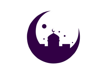 mosque illustration, mosque icon with elegant concept, perfect for ramadan or eid design