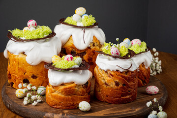 Easter cake with chocolate eggs