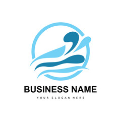 Beach Wave Logo, Water Wave Vector, Water Abstract Design, Illustration Template Icon