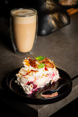 cake with coffee on the table