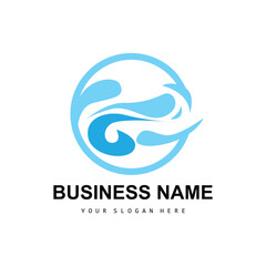 Beach Wave Logo, Water Wave Vector, Water Abstract Design, Illustration Template Icon