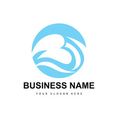 Beach Wave Logo, Water Wave Vector, Water Abstract Design, Illustration Template Icon