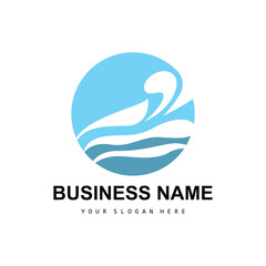 Beach Wave Logo, Water Wave Vector, Water Abstract Design, Illustration Template Icon