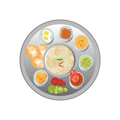 Organic flat nasi lemak illustrated