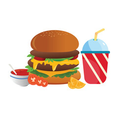 Hand drawn american cuisine collection illustration