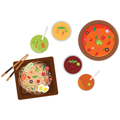 Free vector realistic asian noodles illustration