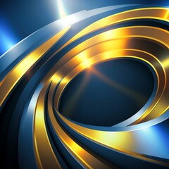 Volume modern gold radial illustration. Elegance abstract background. Created with generative AI.