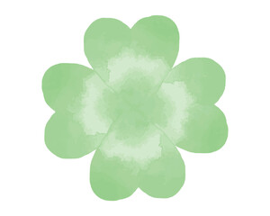手描き水彩風・四つ葉のクローバーのイラスト