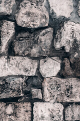 Stonework wall for background and texture. Gray rock material