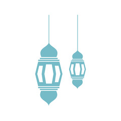 lantern icon in blue color Ramadan and Islamic Eid
