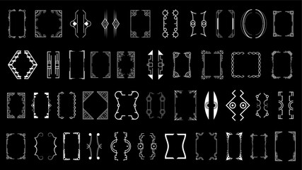 Set Black Simple Line Collection Different Doodle Brackets, Parentheses, Braces Elements Vector Design Style Sketch Isolated Illustration For Banner