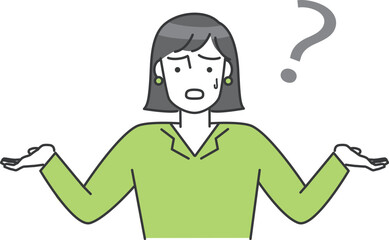 女性が手を広げて困っているベクターイラスト