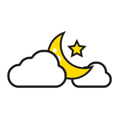 cloud icon with moon Ramadan and Islamic Eid