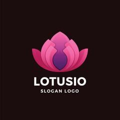 Lotus Gradient Logo Vector Icon Illustration