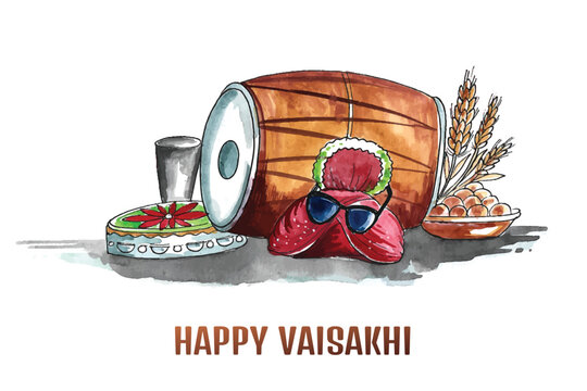 Happy Vaisakhi Or Baisakhi Festival Card Background