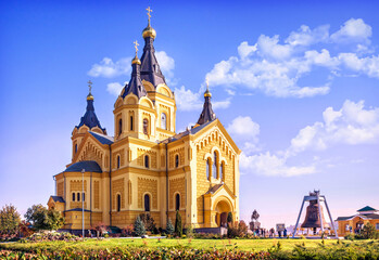 Fototapeta premium Cathedral of Alexander Nevsky on the Strelka, Nizhny Novgorod