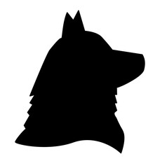 Dog head icon black illustration