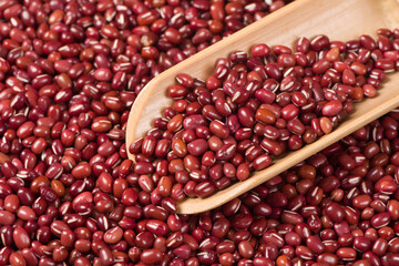 Raw red bean or azuki beans seeds texture background
