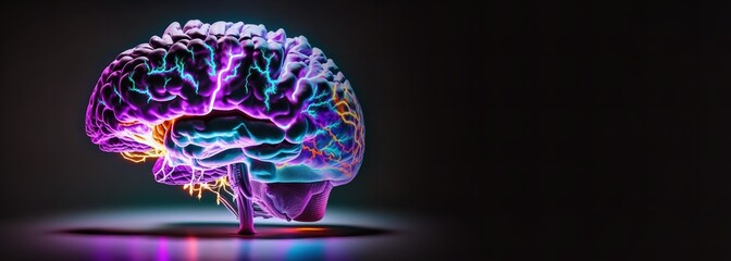 A&nbsp;representation of the human brain using neural impulses. Generative Ai.