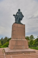 Fototapeta na wymiar Monument to the Russian Emperor Peter 1 in Vyborg, Russia