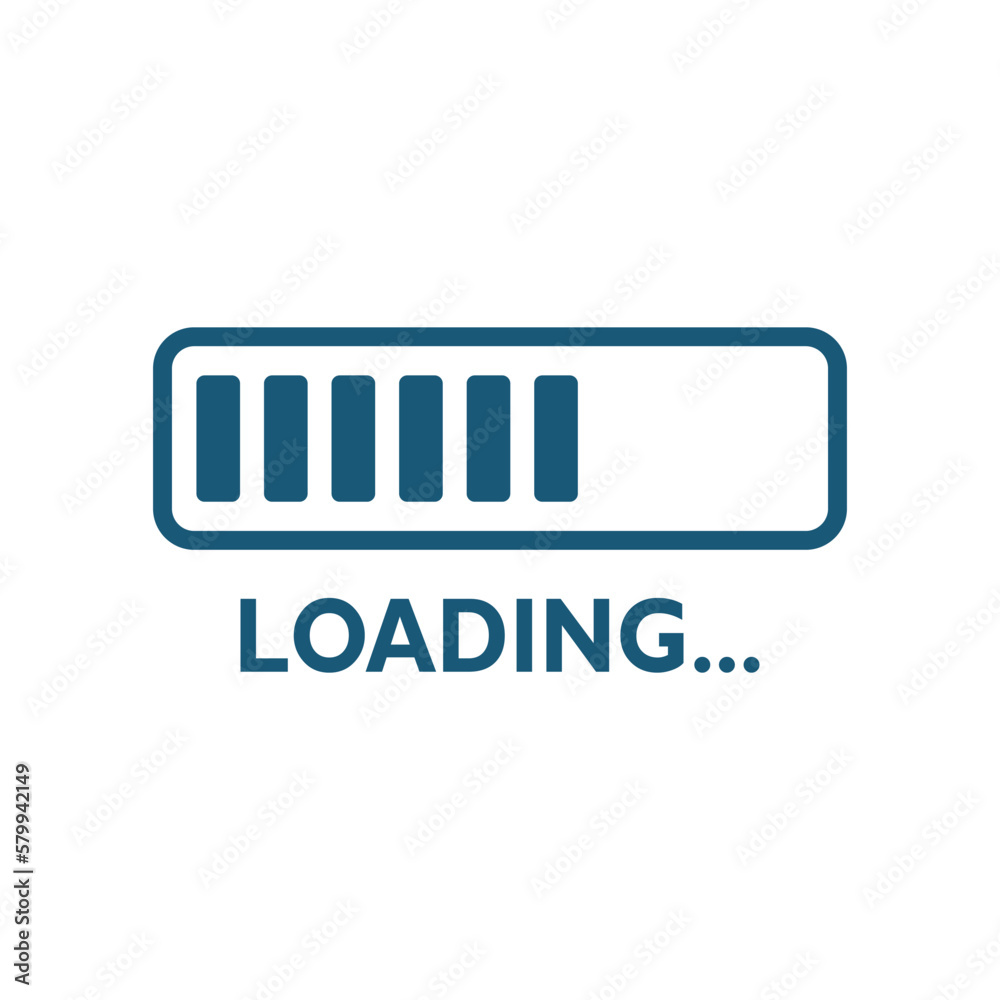 Poster loading bar icon in flat style. progress indicator vector illustration on isolated background. downl