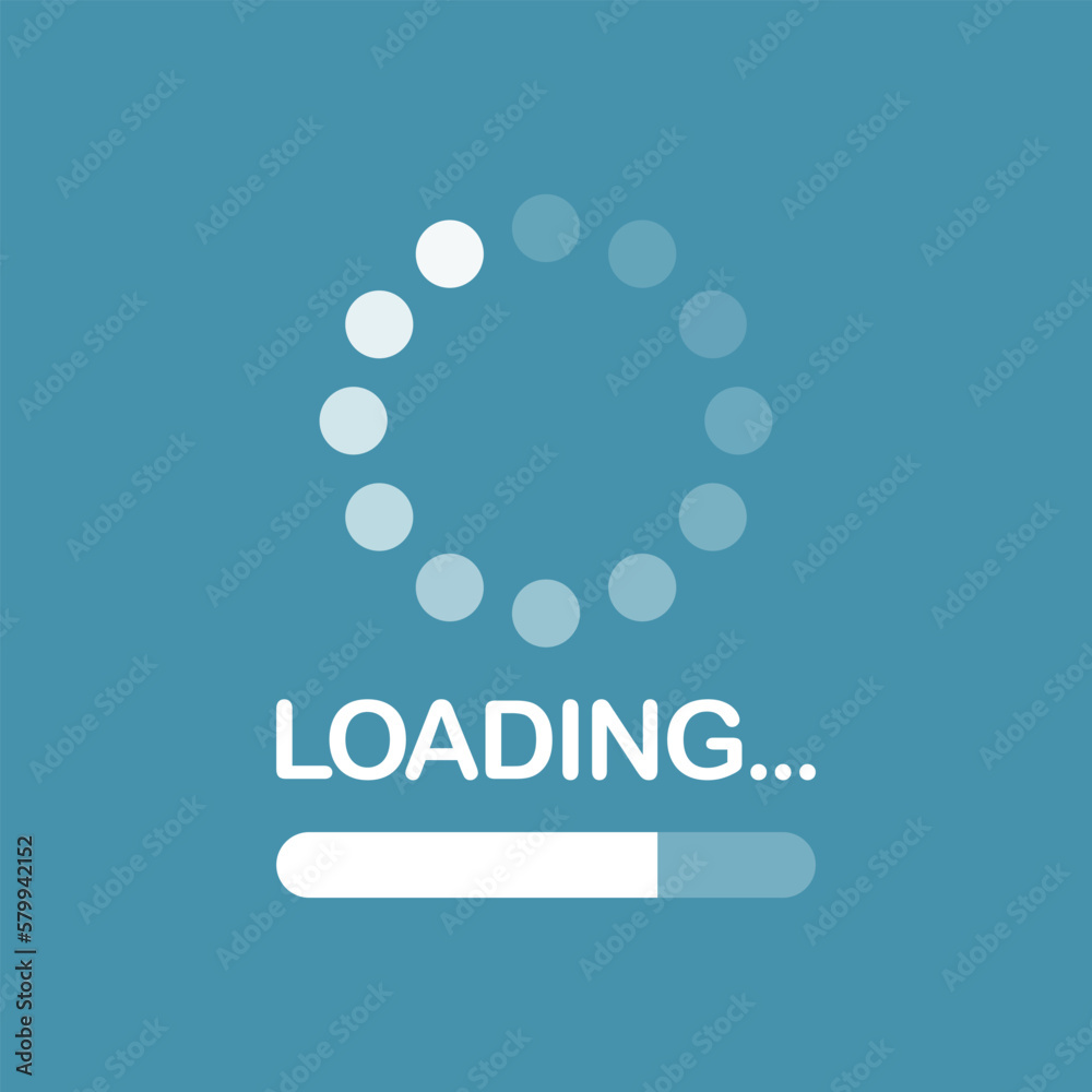 Poster loading bar icon in flat style. progress indicator vector illustration on isolated background. downl