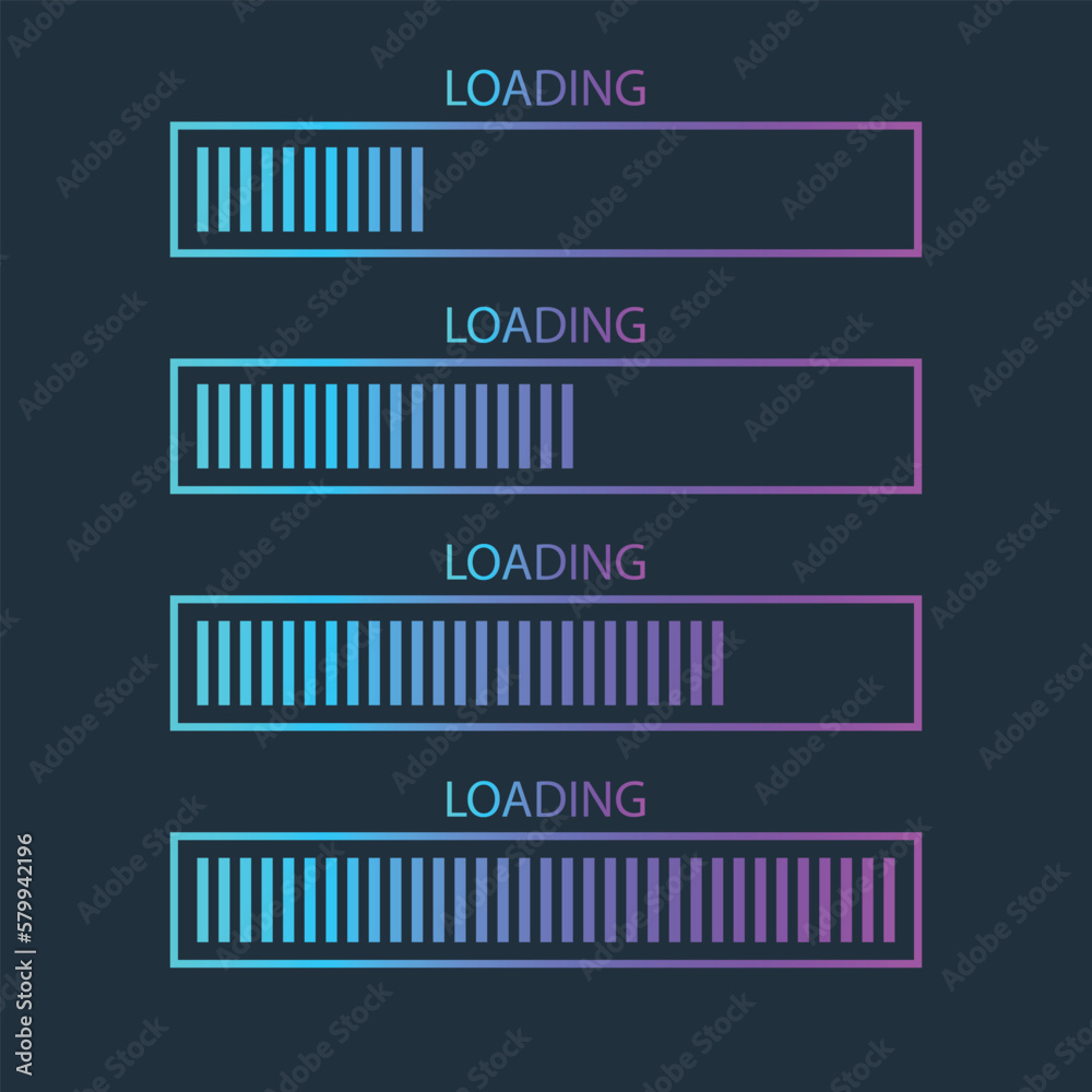 Poster loading bar icon in flat style. progress indicator vector illustration on isolated background. downl