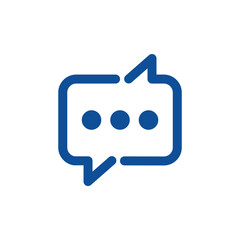 Talk bubble speech. Chat on line symbol template. Dialogue balloon sticker silhouette. Communication process.  Vector linear icon isolated on white background.