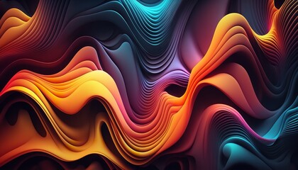 3D abstract background. Metallic abstract wavy liquid backdrop design breakthrough in technology. Generative Ai.