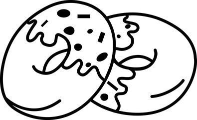 Donut cartoon with colored glaze isolated. Donut flat with colored sprinkles. Dessert, sweet. Doodle PNG illustration for template, menu, banner, web design or print