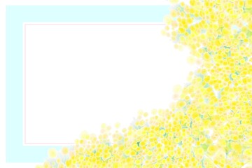 春の黄色いミモザのフレーム