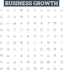 Business growth vector line icons set. Expansion, Prosperity, Expansion, Advancement, Expansion, Development, outburst illustration outline concept symbols and signs