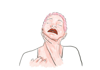 portrait of a woman,face massage,beauty