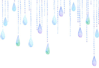 水彩で描いた水滴イラスト
