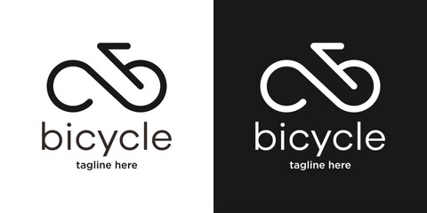 infinity and bicycle logo simple icon vector illustration