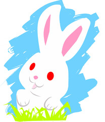 easter bunny with easter eggs