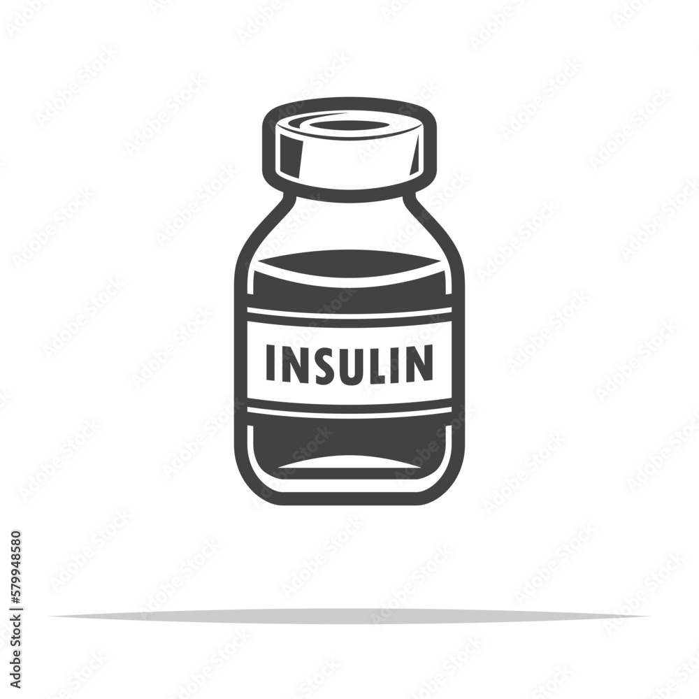 Canvas Prints vial of insulin icon transparent vector isolated