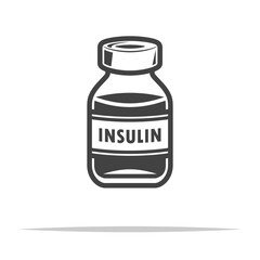 Vial of insulin icon transparent vector isolated - obrazy, fototapety, plakaty