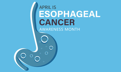  April is Esophageal cancer awareness month. Template for background, banner, card, poster 