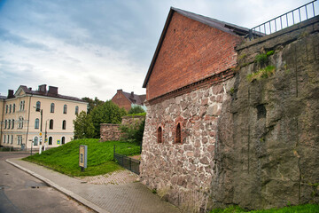 Fototapeta na wymiar Pantsarlaks bastion medieval swedish fortress in Vyborg, Russia