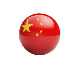 3d ball with chinese flag isolated on white