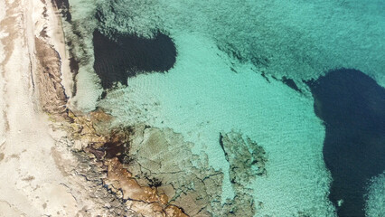 aerial view natural paradise beach in the mediterranean