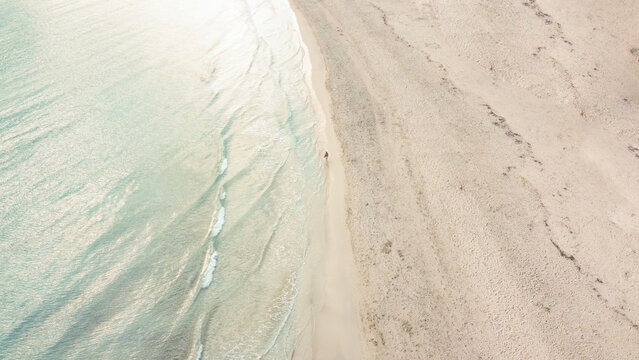 aerial view natural paradise beach in the mediterranean